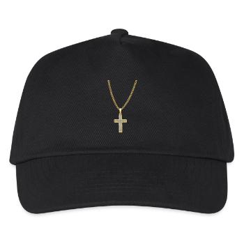 Halskette Jesus Christus Kreuz Geschenk - Kinder Basecap - Schwarz - Vorne