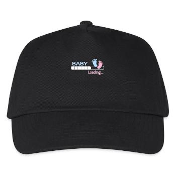 Baby loading... Baby Shirt Geschenk Geschenkidee - Kinder Basecap - Schwarz - Vorne
