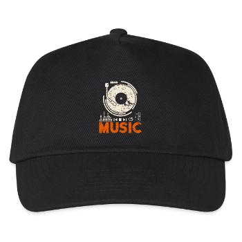 Musique Music Record Lecteur DJ cadeau - Casquette de baseball Enfant - noir - Devant