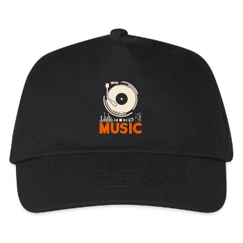 Musique Music Record Lecteur DJ cadeau - Casquette de baseball Enfant - noir - Devant