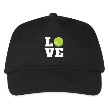 Tennis Tennisball Tennisplatz Geschenk - Kinder Basecap - Schwarz - Vorne