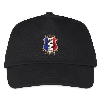 Frankreich Flagge Nationalfarben Paris Fußball - Kinder Basecap - Schwarz - Vorne