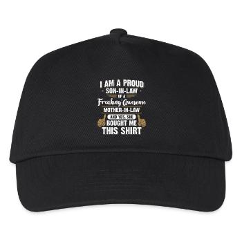 Proud Son-in-Law of a awesome mother-in-law - Kinder Basecap - Schwarz - Vorne