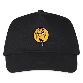 face cartoon cartoon circle round exhausted sun - Kids’ Baseball Cap - black - Front
