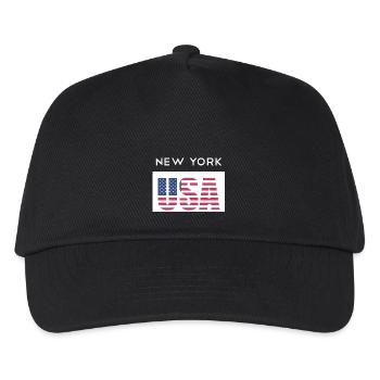 New York USA Vereinigte Staaten T-Shirt NYC - Kinder Basecap - Schwarz - Vorne