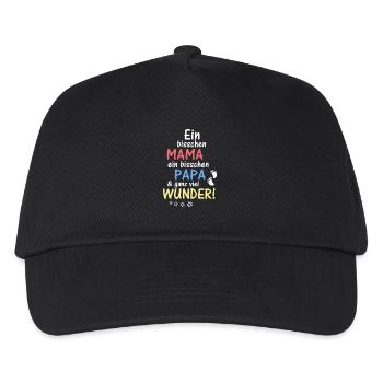 Ein bisschen Mama Papa & ganz viel Wunder - Kinder Basecap - Schwarz - Vorne