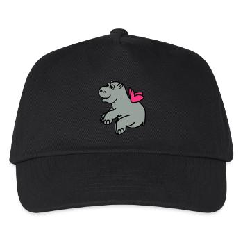 Flying Hippo - Kids’ Baseball Cap - black - Front