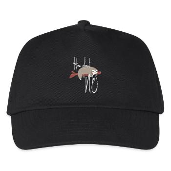 How About No / Süßes Faultier / Wie wärs mit Nein - Kinder Basecap - Schwarz - Vorne