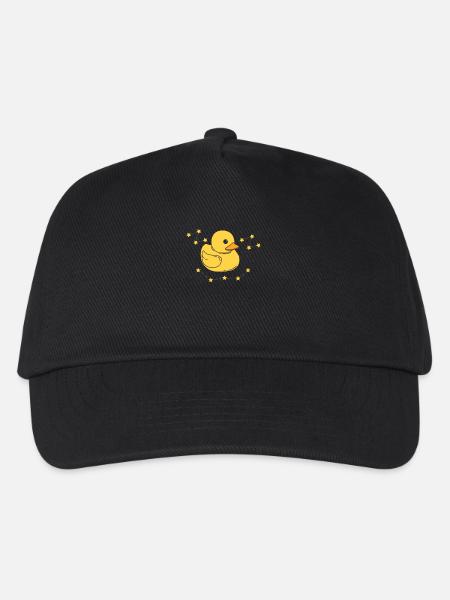 Badeente Ente Gummiente - Kinder Basecap - Schwarz