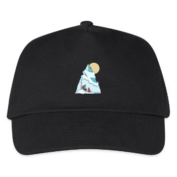 Adventure winter holidays father son T-shirt - Kids’ Baseball Cap - black - Front