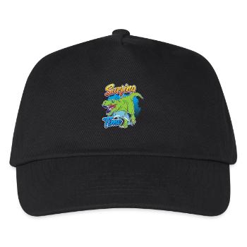 Dino Shirt pour Surffer Delfin Surfing Time - Casquette de baseball Enfant - noir - Devant