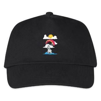 Ein Esel fliegt Gleitschirm - Kinder Basecap - Schwarz - Vorne
