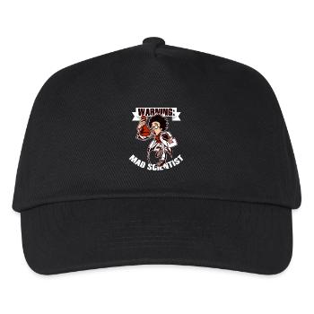 Warning Mad Scientist Cartoon Lab Humor - Kids’ Baseball Cap - black - Front