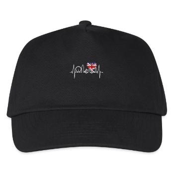 London Herzschlag Skyline England Flagge Geschenk - Kinder Basecap - Schwarz - Vorne
