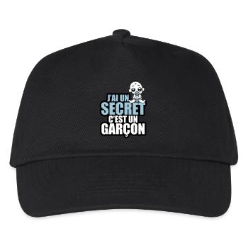 j'ai un secret c'est un garçon - Casquette de baseball Enfant - noir - Devant