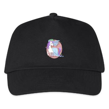 Einhorn Braut - Kinder Basecap - Schwarz - Vorne