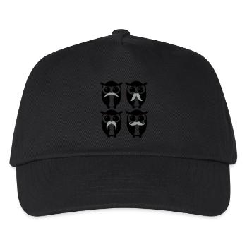 moustache owl - Kids’ Baseball Cap - black - Front