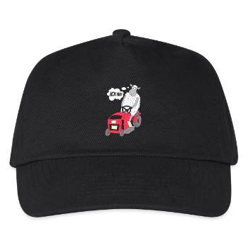 Lustiges Shaf T-Shirt ICH MÄH Rasenmäher mähen - Kinder Basecap - Schwarz - Vorne