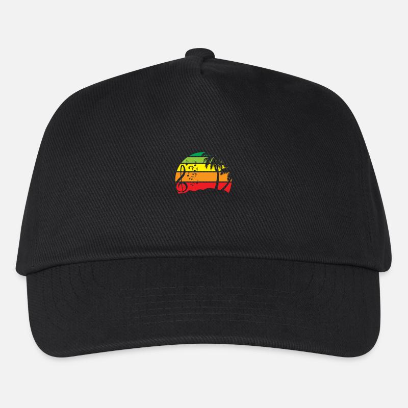 Bunter Musik-Kreis Retro-Silhouette - Kinder Basecap - Schwarz