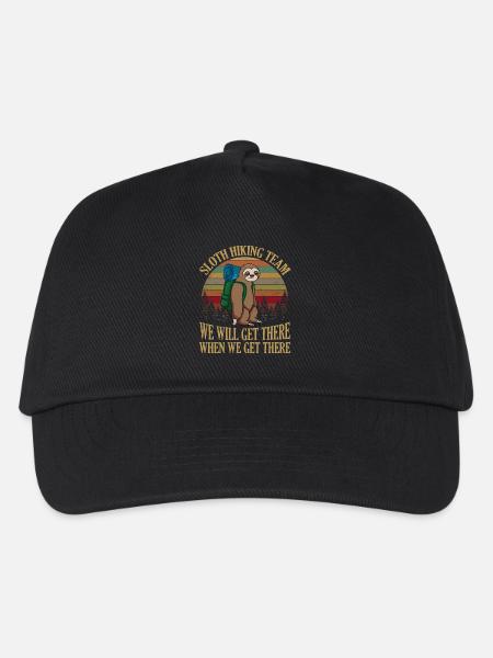 Sloth Hiking Team We Will Get There When We Get - Kinder Basecap - Schwarz