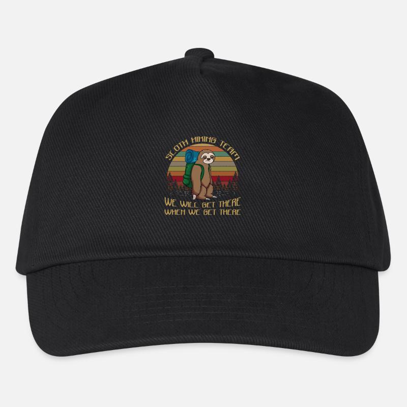 Sloth Hiking Team We Will Get There When We Get - Kinder Basecap - Schwarz