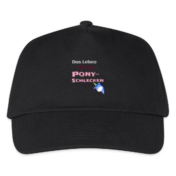 Das Leben ist kein Ponyschlecken pink - Kinder Basecap - Schwarz - Vorne