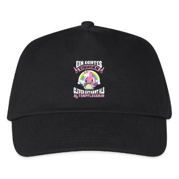 Altenpflegerin Einhorn T-Shirt Clever getarnt - Kinder Basecap - Schwarz - Vorne