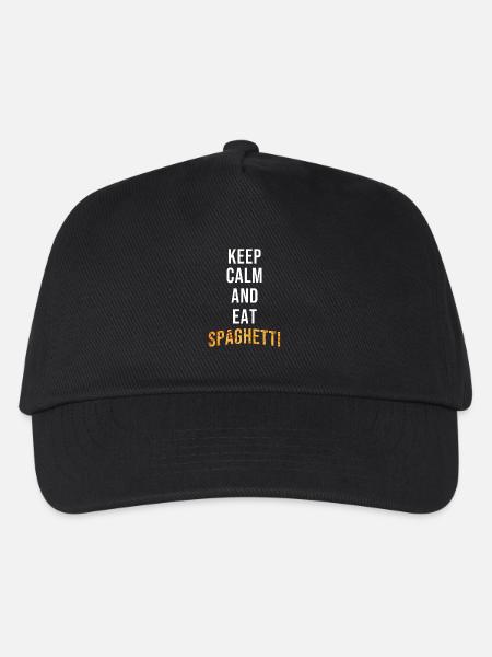 Keep Calm Eat Spaghetti - Kinder Basecap - Schwarz