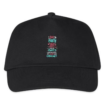 Häkeln Häkelnadel Stricken Geschenk - Kinder Basecap - Schwarz - Vorne