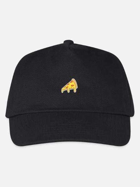 Pizza Slice Pop-Art Motiv - Kinder Basecap - Schwarz