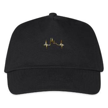 Köln Herzschlag Skyline Kölner Dom Herz Gold Kölle - Kinder Basecap - Schwarz - Vorne