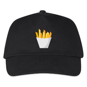 Pommes Frites - Kinder Basecap - Schwarz - Vorne