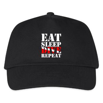 Eat Sleep Dive Repeat - Kinder Basecap - Schwarz - Vorne