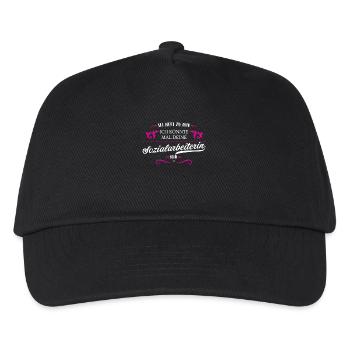 Sozialarbeiterin T-Shirt Damen Sei nett zu mir ich - Kinder Basecap - Schwarz - Vorne