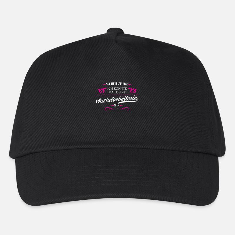 Sozialarbeiterin T-Shirt Damen Sei nett zu mir ich - Kinder Basecap - Schwarz