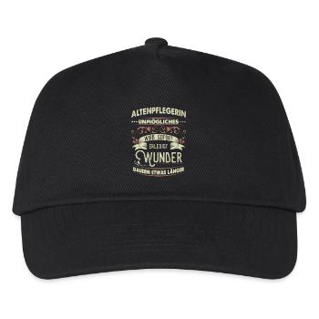 Altenpflegerin Shirt Unmögliches wird sofort - Kinder Basecap - Schwarz - Vorne