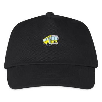 Bus Shirt gelber Bus Busfahrer - Kinder Basecap - Schwarz - Vorne
