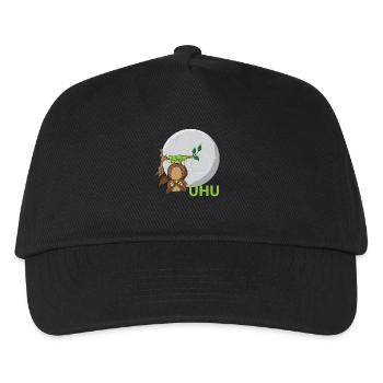 Uhu Eule Vogel Kleber - Kinder Basecap - Schwarz - Vorne