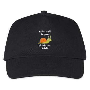 Ich bin nicht langsam ich habe Geduld Schnecke - Kinder Basecap - Schwarz - Vorne