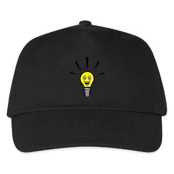 lustige Glühbirne - Idee - Kinder Basecap - Schwarz - Vorne