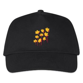 graffiti blood drops red maple leaf pattern tart - Kids’ Baseball Cap - black - Front