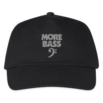 More Bass (Vintage/Grau) Bassisten - Kinder Basecap - Schwarz - Vorne