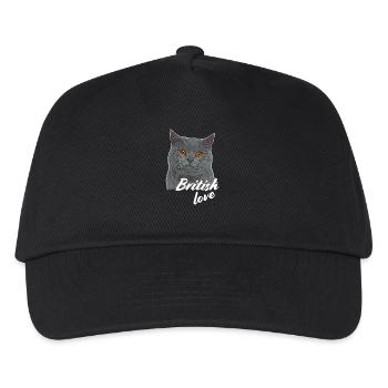 BKH Britisch Kurzhaar Britische Kurzhaar Katze - Kinder Basecap - Schwarz - Vorne