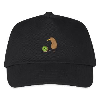 Kiwi bird with a sliced kiwi fruit - Kids’ Baseball Cap - black - Front