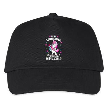 Einschulung Einhorn Schulkind Glitzer Schultüte - Kinder Basecap - Schwarz - Vorne