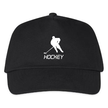 Eishockey Eishockeyspiel Eishockeyspieler Hockey - Kinder Basecap - Schwarz - Vorne