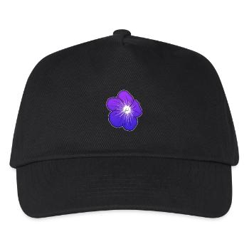 Violette Blütenillustration mit leuchtender Mitte - Kinder Basecap - Schwarz - Vorne