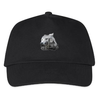 Wolf, Wolfskopf und der Harz - Kinder Basecap - Schwarz - Vorne