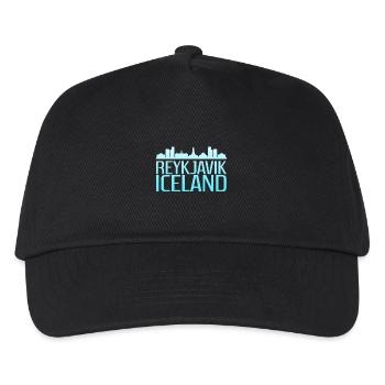 Reykjavik Icy Skyline Design - Kinder Basecap - Schwarz - Vorne