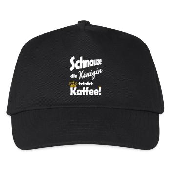 Schnauze die Koenigin trinkt Kaffee lustig Spruch - Kinder Basecap - Schwarz - Vorne